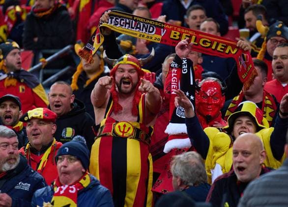 Fans BEL in the friendly match GERMANY - BELGIUM 2-3 Preparation for European Championships 2024 in Germany ,Season 2022 2023, on Mar 28, 2023 in Cologne, Köln, Germany.