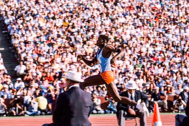 RECORD DATE NOT STATED Track and Field Carl Lewis Carl Lewis (USA) competing at the 1984 United States Olympic team trials for track and field Los Angeles Los Angeles Memorial Coliseum California United States Copyright: xStevenxE.xSutton DUOMO PCNx TF8402 OT001