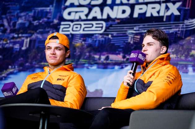 PIASTRI Oscar (aus), McLaren F1 Team MCL60, portrait NORRIS Lando (gbr), McLaren F1 Team MCL60, portrait during the Formula 1 Rolex Australian Grand Prix 2023, 3rd round of the 2023 Formula One World Championship, WM, Weltmeisterschaft from March 31 to April 2, 2023 on the Albert Park Circuit, in Melbourne, Australia - F1 - AUSTRALIAN GRAND PRIX 2023 DPPI Panoramic  00122006__R3_7043