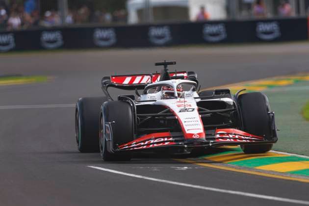 31st March 2023: Melbourne Grand Prix Circuit, Melbourne, Victoria, Australia: Australian Formula 1 Grand Prix: Free Practice: Number 20 Haas driver Kevin Magnussen during free practice 1 at the Australian Formula 1  ActionPlus12492160 StephenxBlackberry