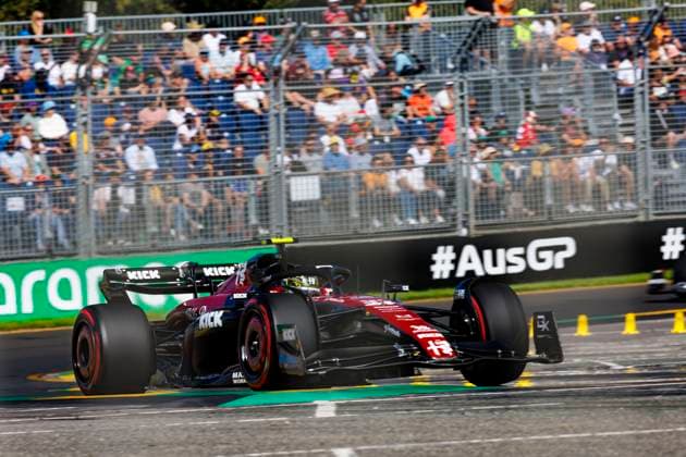 31st March 2023: Melbourne Grand Prix Circuit, Melbourne, Victoria, Australia: Australian Formula 1 Grand Prix: Free Practice: Number 24 Alfa Romeo driver Guanyu Zhou during free practice 1 at the Australian Formula 1  ActionPlus12492203 StephenxBlackberry