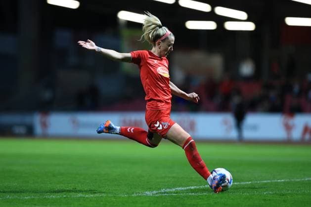 Flyeralarm Frauen Bundesliga 2022 2023, 1 FC Köln MSV Duisburg goal to 4 0 by Mandy Islacker FC, 8 Köln Südstadion Nordrhein Westfalen Germany