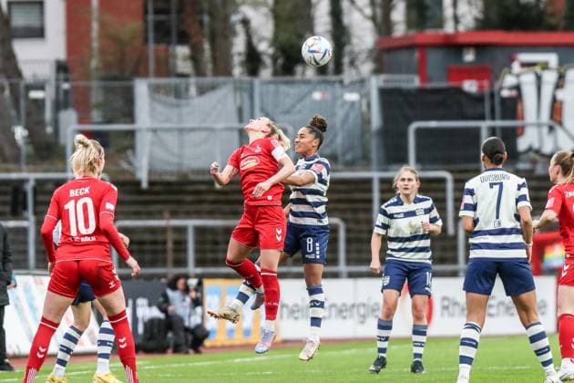 Sports, Football, FLYERALARM Womens Bundesliga Season 2022 2023 17 Matchday 1 FC Köln MSV Duisburg 31 03 2023, Südstadion Köln Mandy Islacker 1 FC Koeln, 8 Vanessa Fürst MSV Duisburg, 8 Köln Südstadion Nordrhein Westfahlen Germany