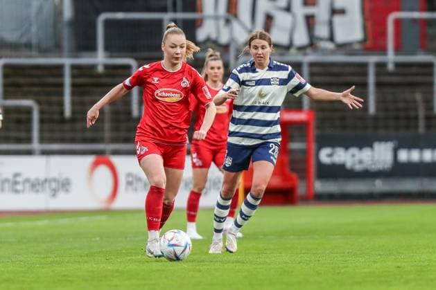 Sports, Football, FLYERALARM Womens Bundesliga Season 2022 2023 17 Matchday 1 FC Köln MSV Duisburg 31 03 2023, Südstadion Köln Weronika Zaistowska 1 FC Koeln, 24 Brooke Denesik MSV Duisburg, 23 Köln Südstadion Nordrhein Westfahlen Germany