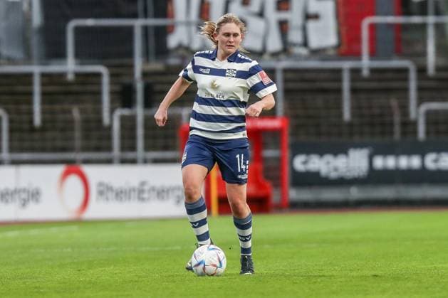 Sports, Football, FLYERALARM Womens Bundesliga Season 2022 2023 17 Matchday 1 FC Köln MSV Duisburg 31 03 2023, Südstadion Köln Emilie Henriksen MSV Duisburg, 14 Köln Südstadion Nordrhein Westfahlen Germany