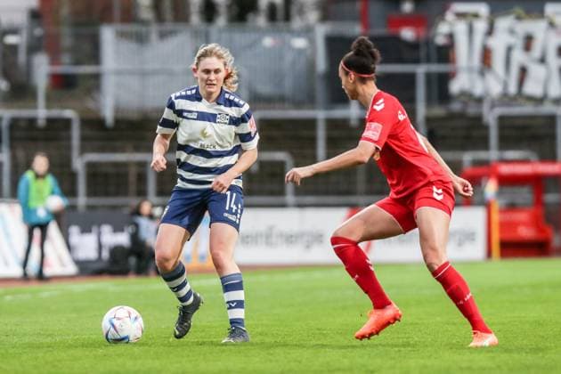 Sports, Football, FLYERALARM Womens Bundesliga Season 2022 2023 17 Matchday 1 FC Köln MSV Duisburg 31 03 2023, Südstadion Köln Emilie Henriksen MSV Duisburg, 14 Köln Südstadion Nordrhein Westfahlen Germany