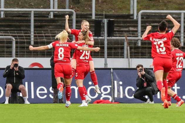 Sports, Football, FLYERALARM Frauen Bundesliga Saison 2022 2023 17 Spieltag 1 FC Köln MSV Duisburg 31 03 2023, Südstadion Köln Goal celebration 1 FC Koeln after Weronika Zaistowska scored 1 0 1 FC Koeln, 24 Köln Südstadion Nordrhein Westfahlen Germany