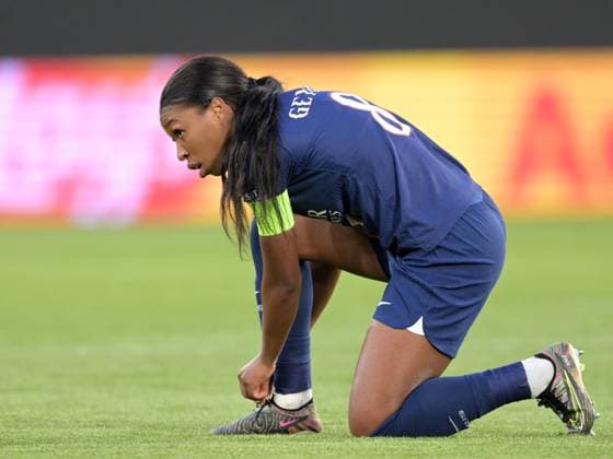WOLFSBURG - Grace Geyoro of Paris Saint Germain women during the UEFA Champions League quarterfinal match for women between VFL Wolfsburg and Paris Saint Germain at VFL Wolfsburg Arena on March 30, 2023 in Wolfsburg, Germany. AP Dutch Height UEFA Women s Champions League-Quarter-Final 2nd Leg 2022 2023 xVIxANPxSportx xGerritxvanxKeulenxIVx 466149428 originalFilename: 466149428.jpg