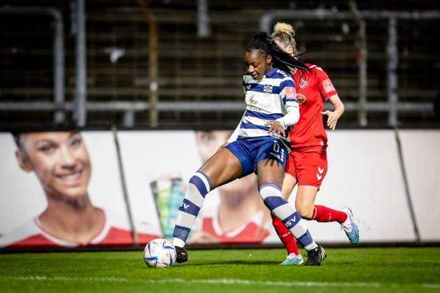 1 Women Bundesliga 1 FC Koeln MSV Duisburg, 31 03 2023 Gloria Adigo 6, MSV Duisburg during the match 1 FC Koeln MSV Duisburg on matchday 17 of the women soccer Bundesliga on 31 03 2023 at the Suedstadion in Koeln DFL REGULATIONS PROHIBIT ANY USE OF PHOTOGRAPHS AS IMAGE SEQUENCES AND OR QUASI VIDEO Copyright: xBEAUTIFULxSPORTS AxelxKohringx