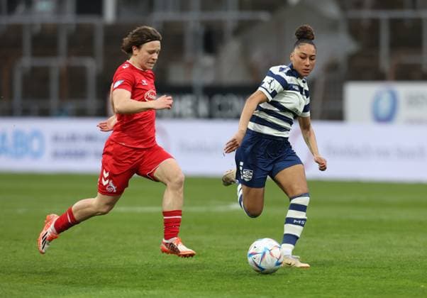 Ally Gudorf Cologne , Vanessa Fürst MSV , 1 FC Cologne MSV Duisburg, Flyeralarm Womens Bundesliga, Matchday 17, Cologne, Germany, 18 03 2023