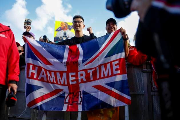 Fans of 44 Lewis Hamilton GBR, Mercedes AMG Petronas F1 Team , F1 Grand Prix of Australia at Albert Park Circuit on April 1, 2023 in Melbourne, Australia Photo by HOCH ZWEI Melbourne Australia