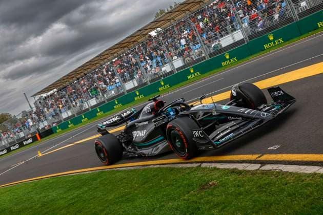 63 George Russell GBR, Mercedes AMG Petronas F1 Team , F1 Grand Prix of Australia at Albert Park Circuit on April 1, 2023 in Melbourne, Australia Photo by HOCH ZWEI Melbourne Australia