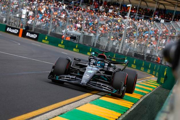 63 George Russell GBR, Mercedes AMG Petronas F1 Team , F1 Grand Prix of Australia at Albert Park Circuit on April 1, 2023 in Melbourne, Australia Photo by HOCH ZWEI Melbourne Australia