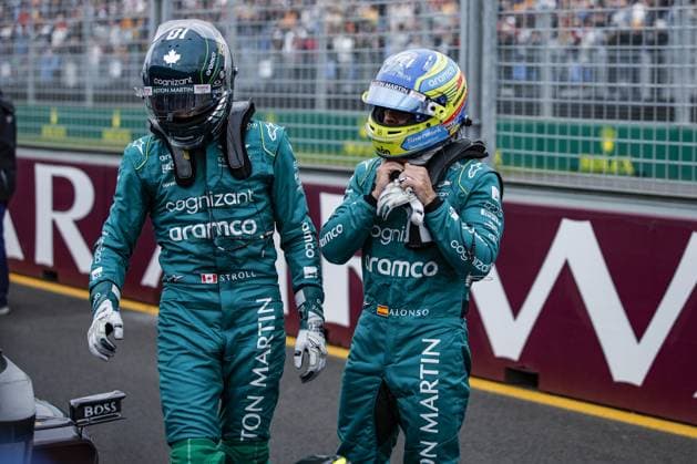 STROLL Lance (can), Aston Martin F1 Team AMR23, portrait ALONSO Fernando (spa), Aston Martin F1 Team AMR23, portrait during the Formula 1 Rolex Australian Grand Prix 2023, 3rd round of the 2023 Formula One World Championship, WM, Weltmeisterschaft from March 31 to April 2, 2023 on the Albert Park Circuit, in Melbourne, Australia - F1 - AUSTRALIAN GRAND PRIX 2023 DPPI Panoramic 00122006__R3_0649