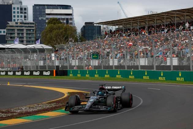 63 George Russell GBR, Mercedes AMG Petronas F1 Team , F1 Grand Prix of Australia at Albert Park Circuit on April 1, 2023 in Melbourne, Australia Photo by HOCH ZWEI Melbourne Australia