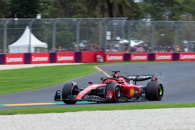 MELBOURNE, AUSTRALIA - APRIL 01: Charles Leclerc (16) driving for Scuderia Ferrari during Formula 1 Practice 3 at The Australian Formula One Grand Prix on April 01, 2023, at The Melbourne Grand Prix Circuit in Albert Park, Australia. (Photo by Dave Hewison Speed Media Icon Sportswire) AUTO: APR 01 F1 - Australian Grand Prix Icon2304010242