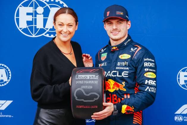 April 1, 2023, Melbourne, Victoria, Australia: MELBOURNE, AUSTRALIA - APRIL 01: Polesitter Max Verstappen of the Netherlands who drives the Oracle Red Bull Racing RB19 after qualifying at the 2023 Australian Grand Prix at Albert Park in Melbourne, Australia Melbourne Australia - ZUMAp121 20230401_zsp_p121_042 Copyright: xChrisxPutnamx