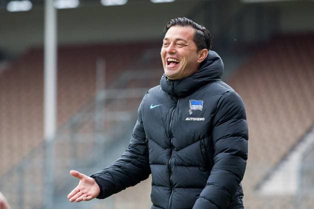Cottbus, Germany 01 April 2023 Regionalliga Nord Ost 2022 2023 FC Energie Cottbus vs Hertha BSC II In the picture coach Ante Covic Hertha BSC II Stadion der Freundschaft Brandenburg Copyright: xFotostandx xWeilandx
