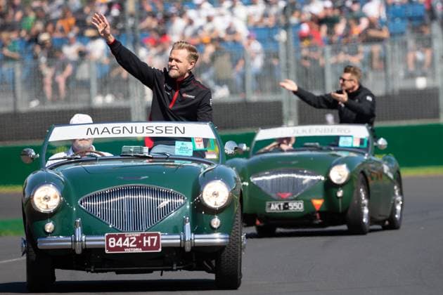 MELBOURNE, AUSTRALIA - APRIL 02: Kevin Magnussen (20) driving for MoneyGram Haas F1 Team during the Driver Parade at The Australian Formula One Grand Prix on April 02, 2023, at The Melbourne Grand Prix Circuit in Albert Park, Australia. (Photo by Dave Hewison Speed Media Icon Sportswire) AUTO: APR 02 F1 - Australian Grand Prix Icon2304020065