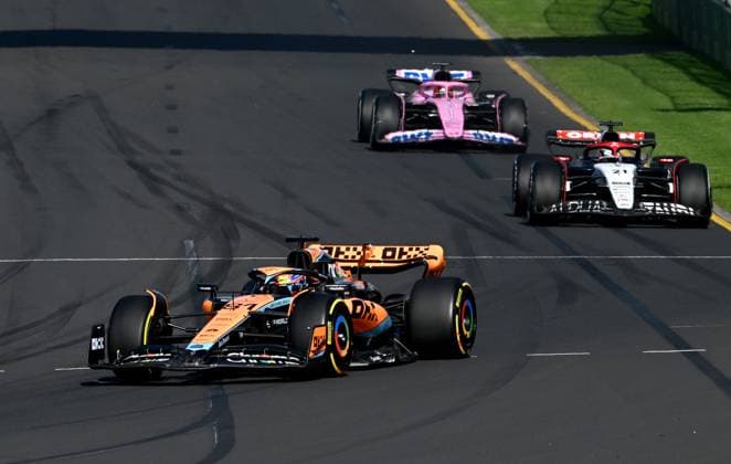 AUSTRALIAN F1 GRAND PRIX, McLaren driver Oscar Piastri of Australia during the 2023 Australian Grand Prix at the Albert Park Circuit in Melbourne, Sunday, April 2, 2023. ( NO ARCHIVING, EDITORIAL USE ONLY, NO USE IN BOOKS WITHOUT CONSENT MELBOURNE VICTORIA AUSTRALIA  Copyright: xJAMESxROSSx 20230402001782022378
