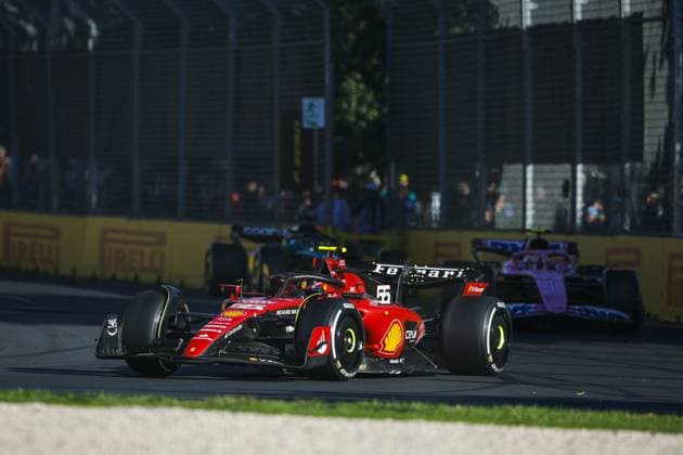 55 SAINZ Carlos (spa), Scuderia Ferrari SF-23, action during the Formula 1 Rolex Australian Grand Prix 2023, 3rd round of the 2023 Formula One World Championship, WM, Weltmeisterschaft from March 31 to April 2, 2023 on the Albert Park Circuit, in Melbourne, Australia - F1 - AUSTRALIAN GRAND PRIX 2023 - RACE DPPI Panoramic  00122007__R3_3589.JPG