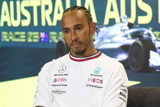 April 2, 2023: British driver LEWIS HAMILTON during the Post Race press conference, PK, Pressekonferenz after the 2023 Formula One Australian Grand Prix at the Albert Park Circuit in Melbourne on April 02, 2023 in Melbourne, Australia - ZUMAa155 20230402_zaa_a155_073 Copyright: xChristopherxKhouryx