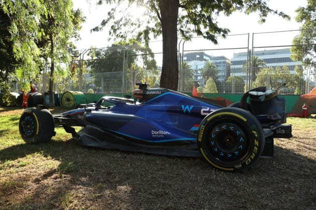 FORMULA 1 ROLEX AUSTRALIAN GRAND PRIX 2023 02.04.2023, Albert-Park, Melbourne, FORMULA 1 ROLEX AUSTRALIAN GRAND PRIX 2023 Das havarierte Auto von Alexander Albon (GBR), Williams Racing nordphotoxGmbHx xBratic nph00250