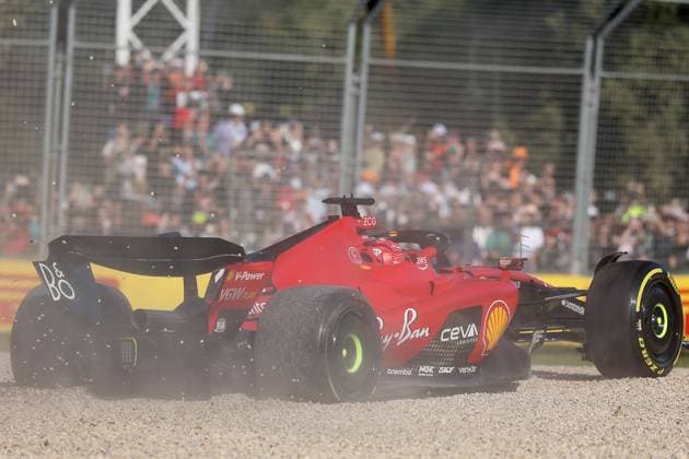 FORMULA 1 ROLEX AUSTRALIAN GRAND PRIX 2023 02.04.2023, Albert-Park, Melbourne, FORMULA 1 ROLEX AUSTRALIAN GRAND PRIX 2023 Unfall von Charles Leclerc (MCO), Scuderia Ferrari nordphotoxGmbHx xBratic nph00250