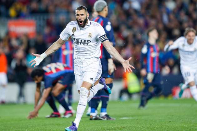 Bilder des Jahres 2023, Sport 04 April Sport Themen der Woche KW14 Sport Bilder des Tages Karim Benzema (Real), APRIL 5, 2023 - Football Soccer : Spanish Copa del Rey semi-final 2nd leg match between FC Barcelona, Barca 0-4 Real Madrid at Spotify Camp Nou in Barcelona, Spain. Noxthirdxpartyxsales  (215189666)