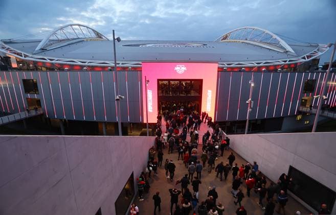 RB Leipzig Dortmund Red Bull Arena Leipzig, 05 04 2023, Red Bull Arena, Football, DFB Pokal, Quarterfinal , RB Leipzig vs BVB Borussia Dortmund 2 0 1 0 , In the picture exterior view of leipzig Red Bull Arena , Picture Point