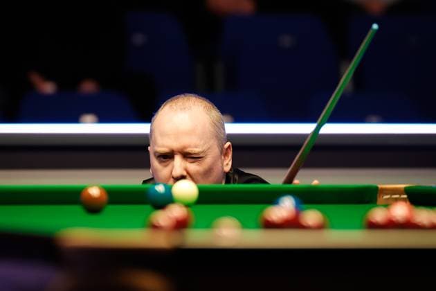 SHEFFIELD, ENGLAND - APRIL 08: Graeme Dott of Scotland eyes the ball in the third round match against Andy Hicks of England on day 6 of the Cazoo World Championship, WM, Weltmeisterschaft 2023 Qualifiers at English Institute of on April 8, 2023 in Sheffield, England.  Copyright: xVCGx 111431085697 