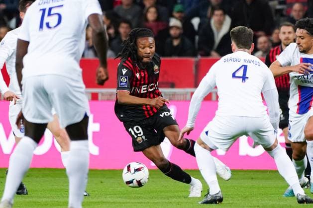 Khephren Thuram (OGC Nice) FOOTBALL : OGC Nice vs Paris SG - Ligue 1 Uber Eats - Nice - 08 04 2023 NorbertScanella Panoramic 