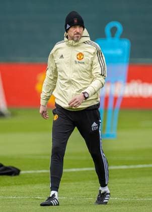 Football - UEFA Europa League - Quarter-Final 1st Leg - Manchester United, ManU FC v Sevilla FC - MD-1 MANCHESTER, ENGLAND - Wednesday, April 12, 2023: Manchester United s manager Erik ten Hag during a training session at Carrington Training Ground ahead of the UEFA Europa League Quarter-Final 1st Leg match between Manchester United FC and Sevilla FC. MANCHESTER Carrington Training Ground GREATER MANCHESTER ENGLAND  Copyright: xDavidxRawcliffex P2023-04-12-Man_Utd_Sevilla_MD-1-15