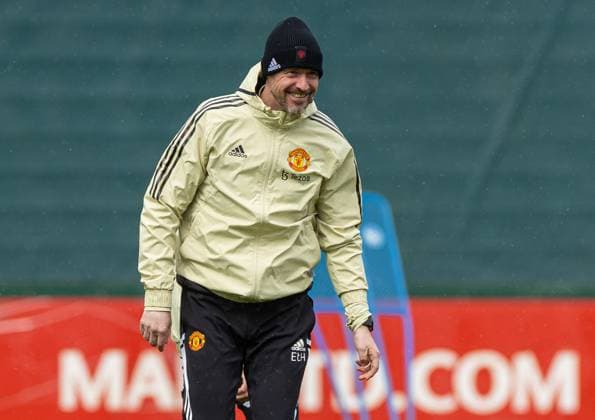 Football - UEFA Europa League - Quarter-Final 1st Leg - Manchester United, ManU FC v Sevilla FC - MD-1 MANCHESTER, ENGLAND - Wednesday, April 12, 2023: Manchester United s manager Erik ten Hag during a training session at Carrington Training Ground ahead of the UEFA Europa League Quarter-Final 1st Leg match between Manchester United FC and Sevilla FC. MANCHESTER Carrington Training Ground GREATER MANCHESTER ENGLAND  Copyright: xDavidxRawcliffex P2023-04-12-Man_Utd_Sevilla_MD-1-29