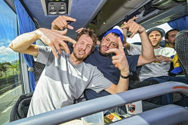 LEVERKUSEN, BELGIUM - APRIL 13 : On the road with Royale Union Saint-Gilloise before the UEFA Europa League Quarter-finals, 1st leg match between Leverkusen and Union SG at the BayArena on April 13, 2023 in Leverkusen, Belgium, 13 04 2023 ( Leverkusen v Union SG - UEFA Europa League PhotoNews Panoramic 