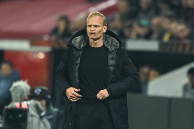 GER, Europa League, Bayer Leverkusen Union Saint Giloise 13 04 2023, BayArena , Leverkusen , GER, Europa League, Bayer Leverkusen Union Saint Giloise in picture picture shows Karel Geraerts looking grim nordphotoxGmbHx xTeresaxKroeger nordphoto00008
