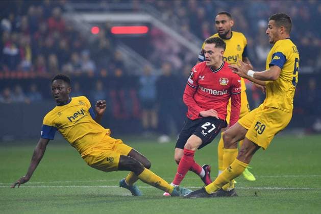 LEVERKUSEN, GERMANY - 13.04.23: Florian Wirtz. The match of match UEFA Europa League Bayer 04 Leverkusen vs Royale Union Saint-Gilloise at Bayarena  Copyright: xVITALIIxKLIUIEVx