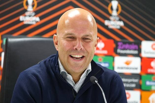 ROTTERDAM, 15-4-2023, Stadium de Kuip, the UEFA Europa League, Feyenoord - AS Roma, Feyenoord trainer Arne Slot pressconference Feyenoord - AS Roma  x20530042x Copyright: