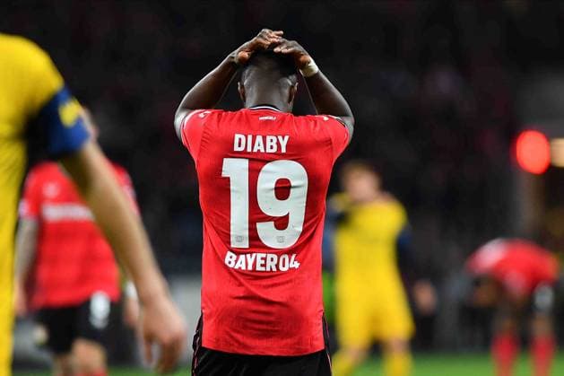 LEVERKUSEN, GERMANY - 13.04.23: Moussa Diaby. The match of match UEFA Europa League Bayer 04 Leverkusen vs Royale Union Saint-Gilloise at Bayarena  Copyright: xVITALIIxKLIUIEVx