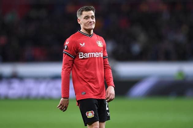 Soccer Europa League quarterfinals Bayer 04 Leverkusen Union Saint Gilloise on 13 04 2023 at the BayArena in Leverkusen Florian Wirtz Leverkusen disappointed xHDx