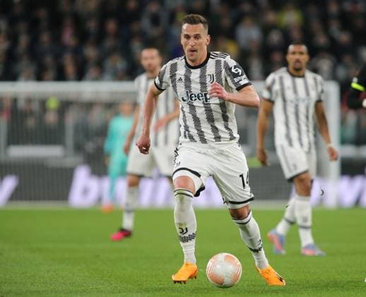 football Europa League match - Quarter-finals - Juventus FC vs Sporting SP Arkadiusz Milik of Juventus during the Uefa Europa League, football match between Juventus Fc and Sporting Cp on 13 April 2023 at Allianz Stadium, Turin, Italy. Photo Nderim Kaceli Turin Allianz Stadium Italy Copyright: xNderimxKacelix xLiveMediax LPS_898764