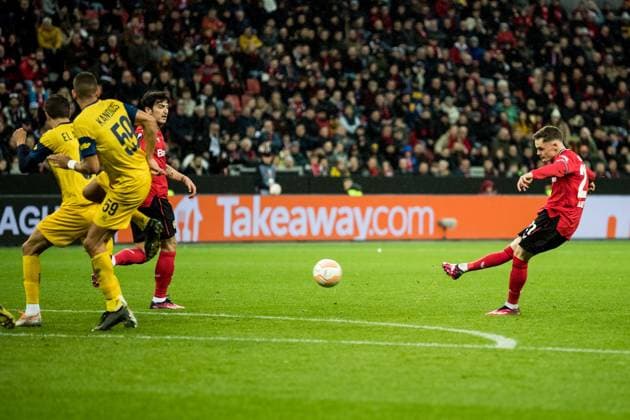 UEFA Europa League Bayer 04 Leverkusen Royale Union Saint Gilloise Florian Wirtz Bayer 04 Leverkusen, 27 scores the 1 1 UEFA Europa League quarterfinal Bayer 04 Leverkusen Royale Union Saint Gilloise, BayArena Leverkusen... Copyright: xBEAUTIFULxSPORTS Wunderlx