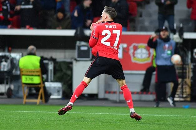 LEVERKUSEN, GERMANY - 13.04.23: Florian Wirtz. The match of match UEFA Europa League Bayer 04 Leverkusen vs Royale Union Saint-Gilloise at Bayarena  Copyright: xVITALIIxKLIUIEVx