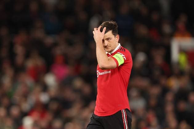 Mandatory Credit: Photo by Ryan Browne Shutterstock (13867464cx) Harry Maguire of Manchester United, ManU Manchester United v Sevilla, UEFA Europa League, Quarter-Final, First Leg, Football, Old Trafford, Manchester, UK - 13 Apr 2023 Manchester United v Sevilla, UEFA Europa League, Quarter-Final, First Leg, Football, Old Trafford, Manchester, UK - 13 Apr 2023 Copyright: xRyanxBrowne Shutterstockx 13867464cx