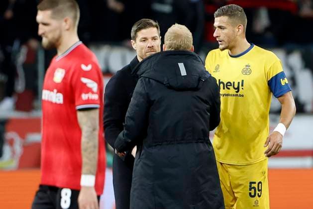 LEVERKUSEN, GERMANY - APRIL 13 : Alonso Xabi head coach of Bayer Leverkusen during the UEFA Europa League Quarter-finals, 1st leg match between Leverkusen and Union SG at the BayArena on April 13, 2023 in Leverkusen, Germany, 13 04 2023 ( Leverkusen v Union SG - UEFA Europa League PhotoNews Panoramic 