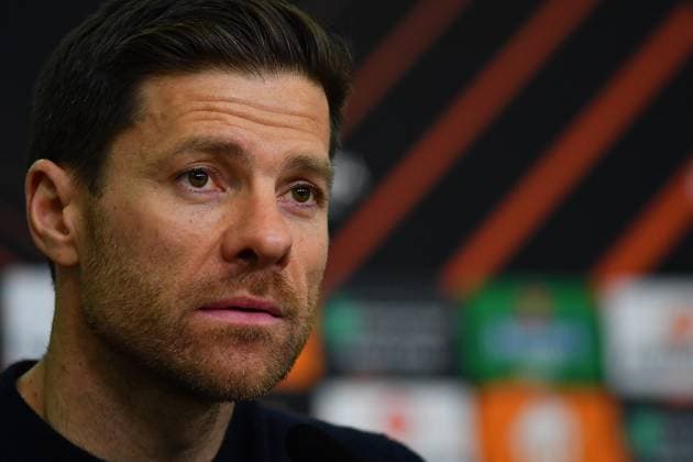 LEVERKUSEN, GERMANY - 13.04.23: Xabi Alonso. The match of match UEFA Europa League Bayer 04 Leverkusen vs Royale Union Saint-Gilloise at Bayarena  Copyright: xVITALIIxKLIUIEVx