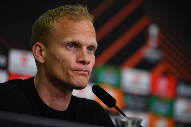 LEVERKUSEN, GERMANY - 13.04.23: Karel Geraerts. The match of match UEFA Europa League Bayer 04 Leverkusen vs Royale Union Saint-Gilloise at Bayarena  Copyright: xVITALIIxKLIUIEVx