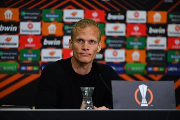 LEVERKUSEN, GERMANY - 13.04.23: Karel Geraerts. The match of match UEFA Europa League Bayer 04 Leverkusen vs Royale Union Saint-Gilloise at Bayarena  Copyright: xVITALIIxKLIUIEVx