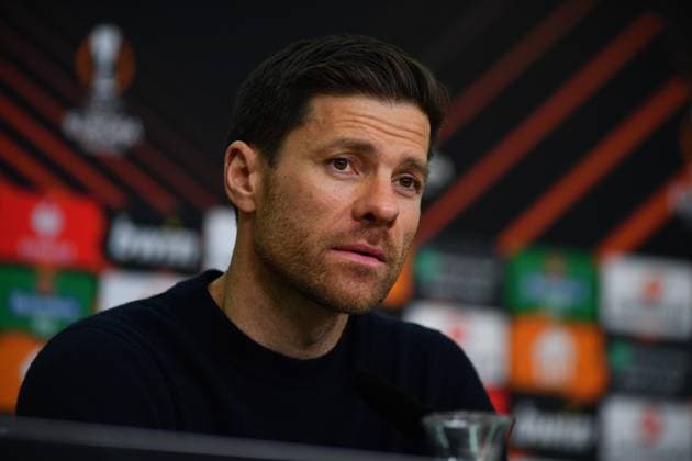 LEVERKUSEN, GERMANY - 13.04.23: Xabi Alonso. The match of match UEFA Europa League Bayer 04 Leverkusen vs Royale Union Saint-Gilloise at Bayarena  Copyright: xVITALIIxKLIUIEVx