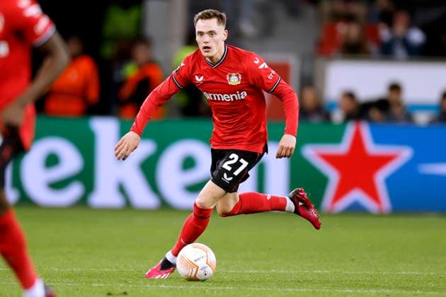 WIRTZ Florian Team Bayer 04 Leverkusen UEFA Europa League Season 2022 2023 Quarterfinal Match Bayer 04 Leverkusen Union Saint Gilloise 1 1 on 13 04 2023 in Leverkusen DFL REGULATIONS PROHIBIT ANY USE OF PHOTOGRAPHS as IMAGE SEQUENCES and or QUASI VIDEO Copyright: xLacixPerenyix